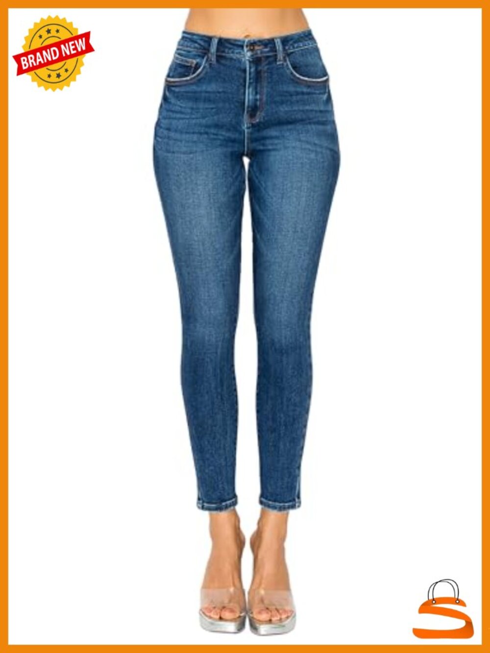 Skinny High Rise Push-Up Denim Jeans with Stretch